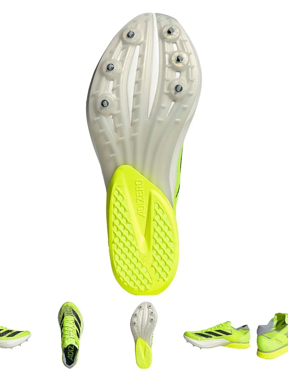 adidas Adizero Pro Spikes Neon Yellow and Black - size 7